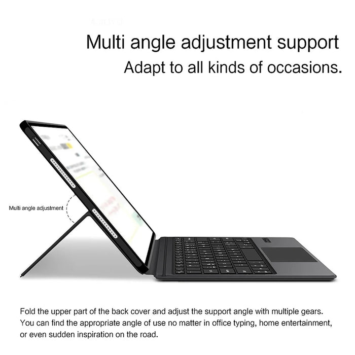 For Honor MagicPad 3 Pro 12.3 Leather Case + Touchpad Bluetooth-Compatible Keyboard (without Backlit) - Black - 4