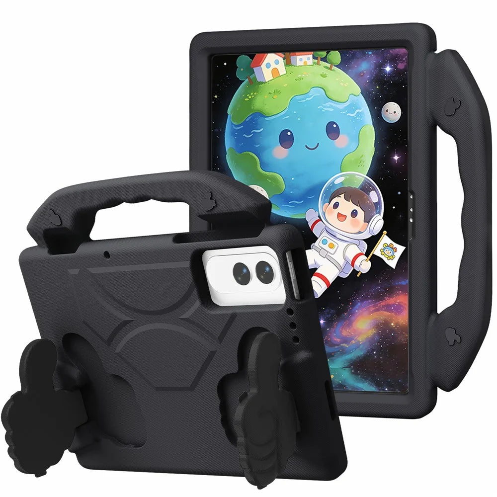 For Lenovo Yoga Tab 11.1 / TECNO Megapad SE Case EVA Thumb Kickstand Tablet Cover - Black - 1