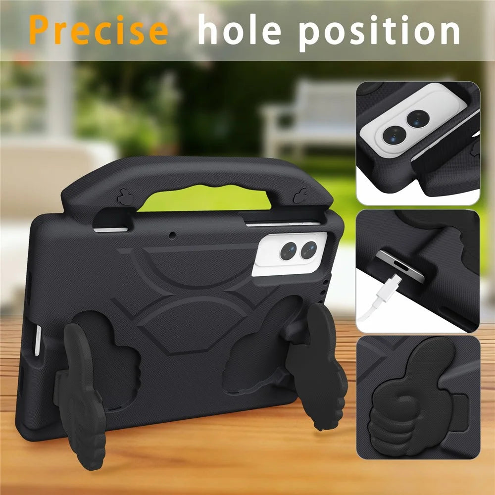 For Lenovo Yoga Tab 11.1 / TECNO Megapad SE Case EVA Thumb Kickstand Tablet Cover - Black - 3