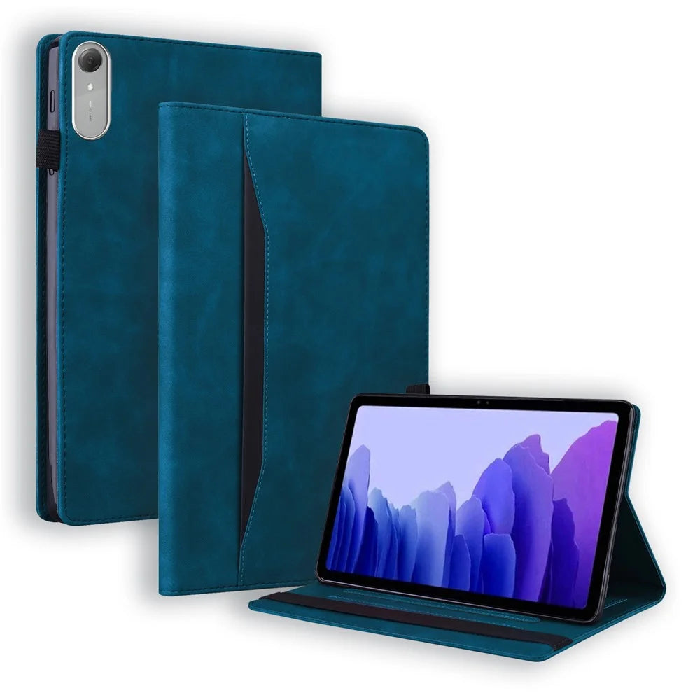 For Lenovo Idea Tab Pro Gen 2 Case PU Leather Protective Folio Cover with Card Holder - Blue - 1