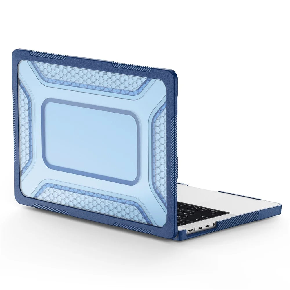 Protective Case with Metal Kickstand for MacBook Pro 14 inch (2026) / (2025) / (2024) / (2023) / (2022) / (2021) Honeycomb Cooling Design PC+TPU Laptop Cover - Navy Blue - 4