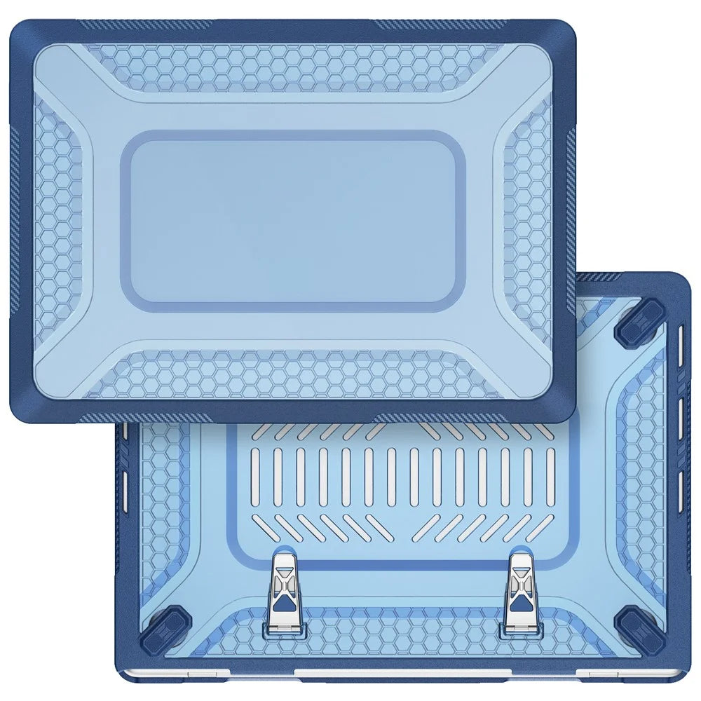 Protective Case with Metal Kickstand for MacBook Pro 14 inch (2026) / (2025) / (2024) / (2023) / (2022) / (2021) Honeycomb Cooling Design PC+TPU Laptop Cover - Navy Blue - 5