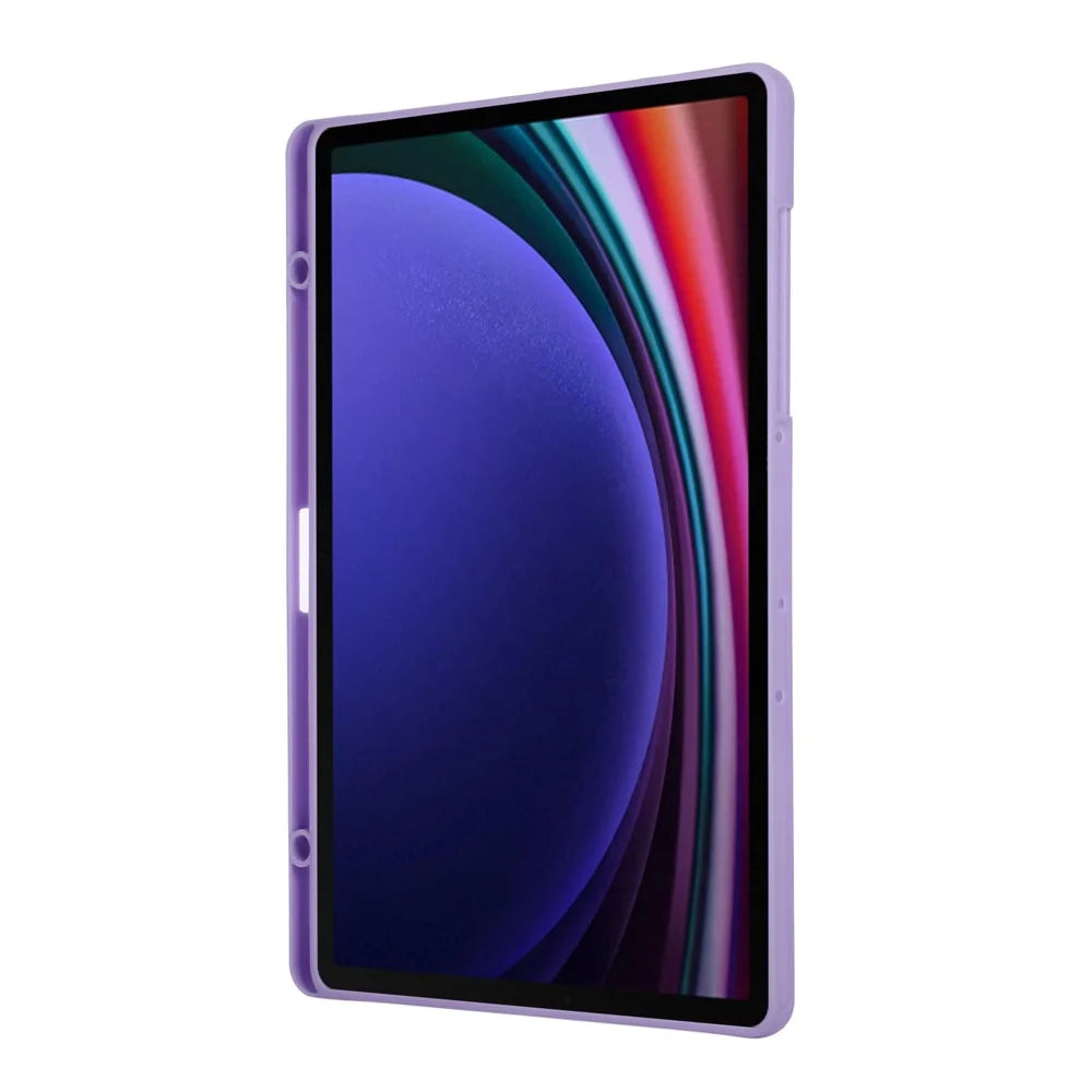 For Samsung Galaxy Tab S9  /  S9 FE  /  S10 Lite  /  S10 FE Case Kickstand PU + TPU Tablet Cover with Wristband   /   Pen Slot - Purple - 3