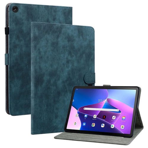 For Lenovo Tab M10 Plus (3rd Gen) / Xiaoxin Pad 2022 10.6 inch Cute Tiger Pattern Imprinted Case TPU+PU Leather Protective Cover Scratch-Proof Tablet with Stand / Card Slot - Dark Blue - 1