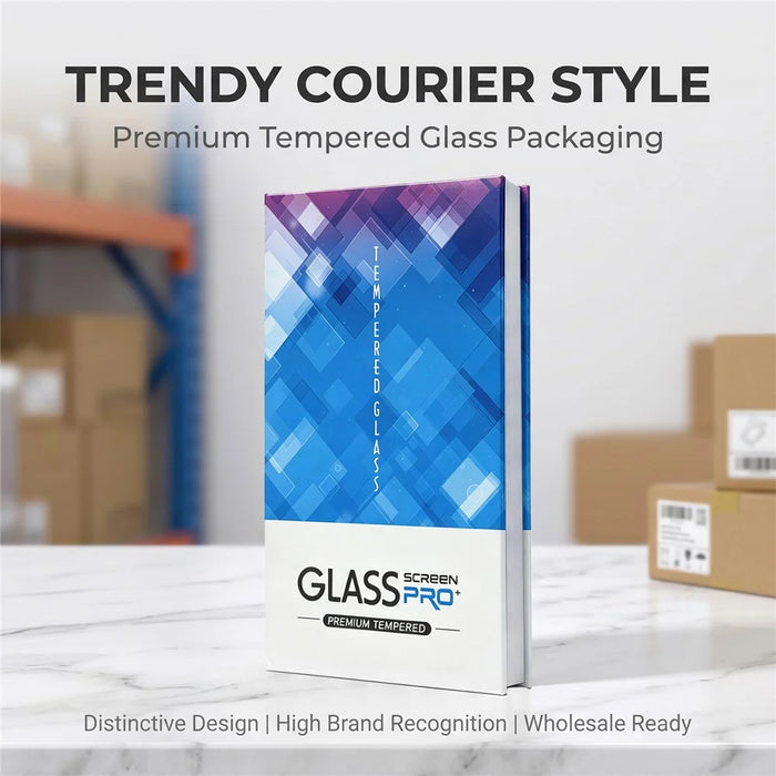 100Pcs 7 inch Tempered Glass Screen Protector Packaging Box Hard Case Bulk Wholesale Storage - Blue - 3
