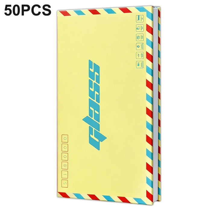 50Pcs 7.5 inch Tempered Glass Screen Protector Packaging Box Envelope Style Cardboard Folding Hard Box - Yellow - 1