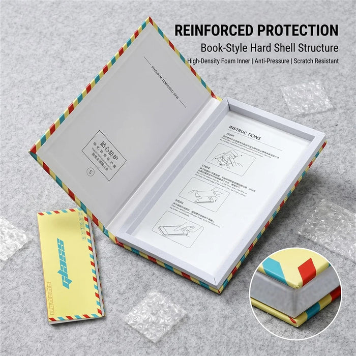 50Pcs 7.5 inch Tempered Glass Screen Protector Packaging Box Envelope Style Cardboard Folding Hard Box - Yellow - 2