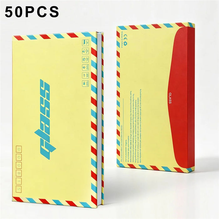 50Pcs 7.5 inch Tempered Glass Screen Protector Packaging Box Envelope Style Cardboard Folding Hard Box - Yellow - 5