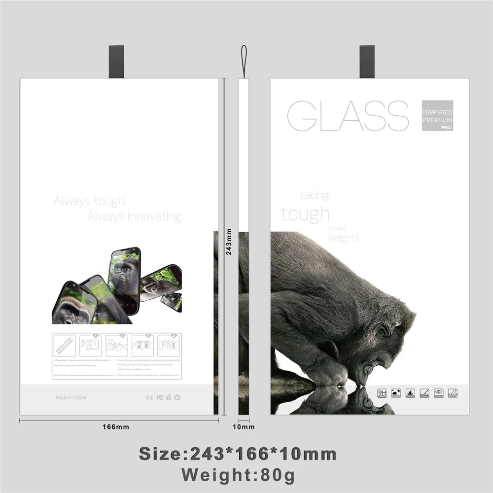50Pcs 10.5 inch Tempered Glass Screen Protector Packaging Box Foldable Hard Case with Hook - White - 7