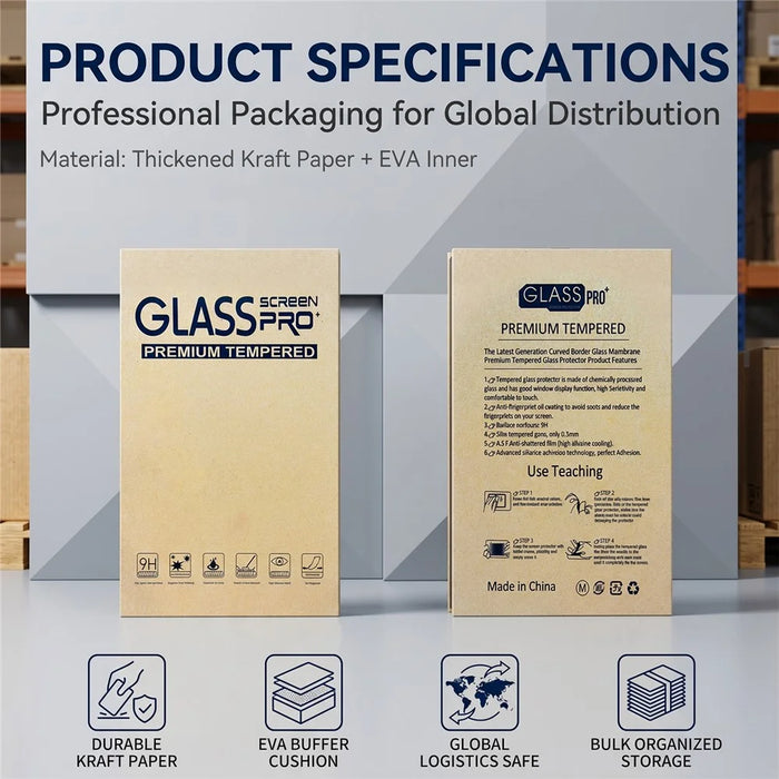 50Pcs 15 inch Packaging Box for Tempered Glass Screen Protector Kraft Paper Foldable Storage Case - Yellow - 4