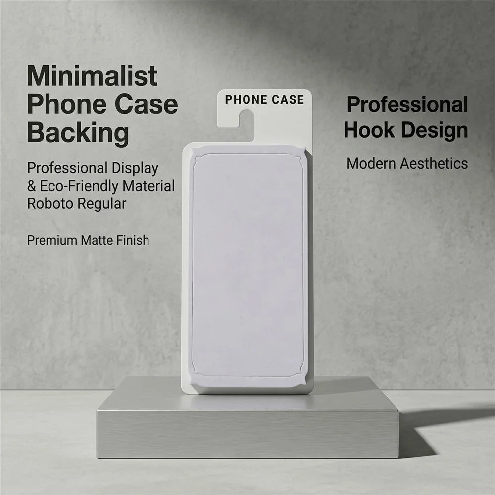 100Pcs 6-6.9 inch Phone Case Packaging Cards Foam Display Backing Hook Hole Retail Cards - White - 3