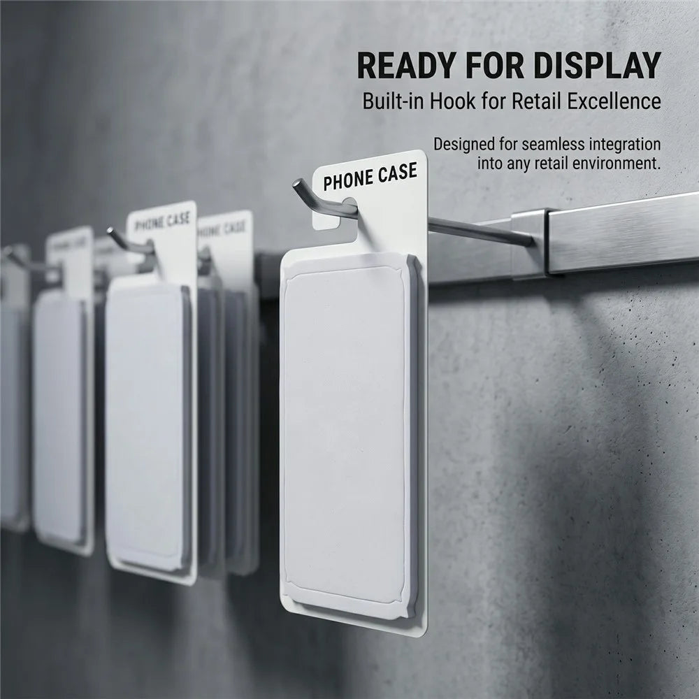 100Pcs 6-6.9 inch Phone Case Packaging Cards Foam Display Backing Hook Hole Retail Cards - White - 4
