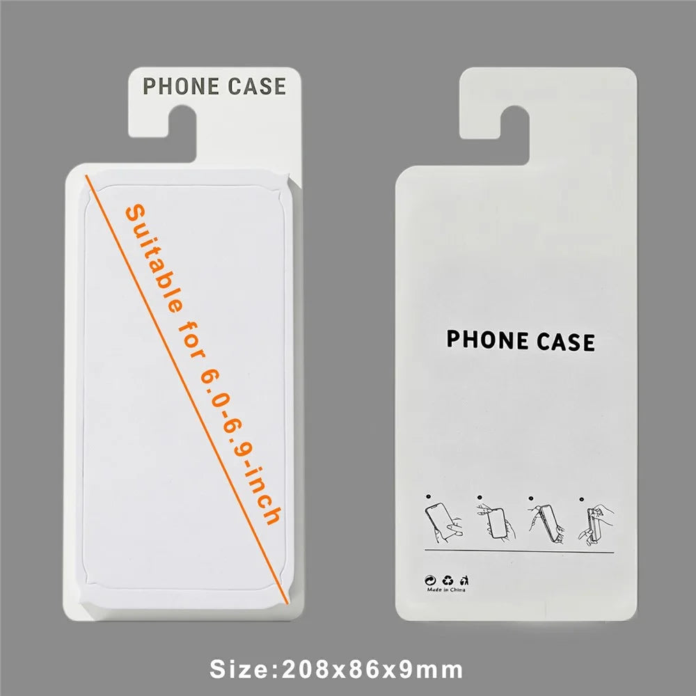 100Pcs 6-6.9 inch Phone Case Packaging Cards Foam Display Backing Hook Hole Retail Cards - White - 5