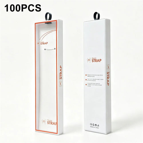 100Pcs Phone Strap Lanyard Packaging Box with Transparent Window for Mobile Phone Accessories - White - 1