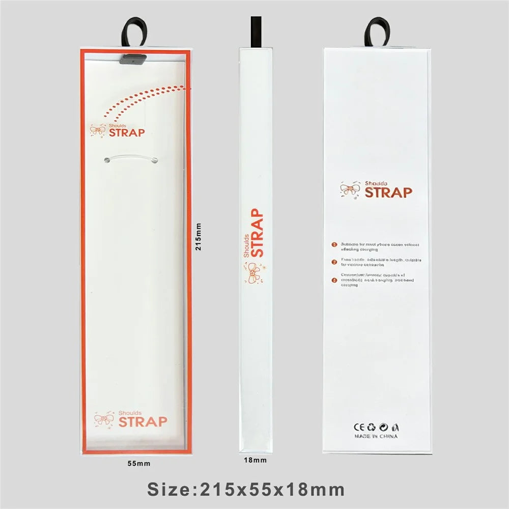 100Pcs Phone Strap Lanyard Packaging Box with Transparent Window for Mobile Phone Accessories - White - 5