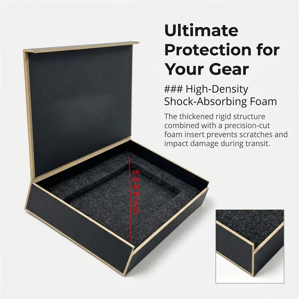 50Pcs 5.8-6.8 inch Phone Case Packaging Box Lychee Texture Foldable Gift Box with Foam Insert - Black - 3