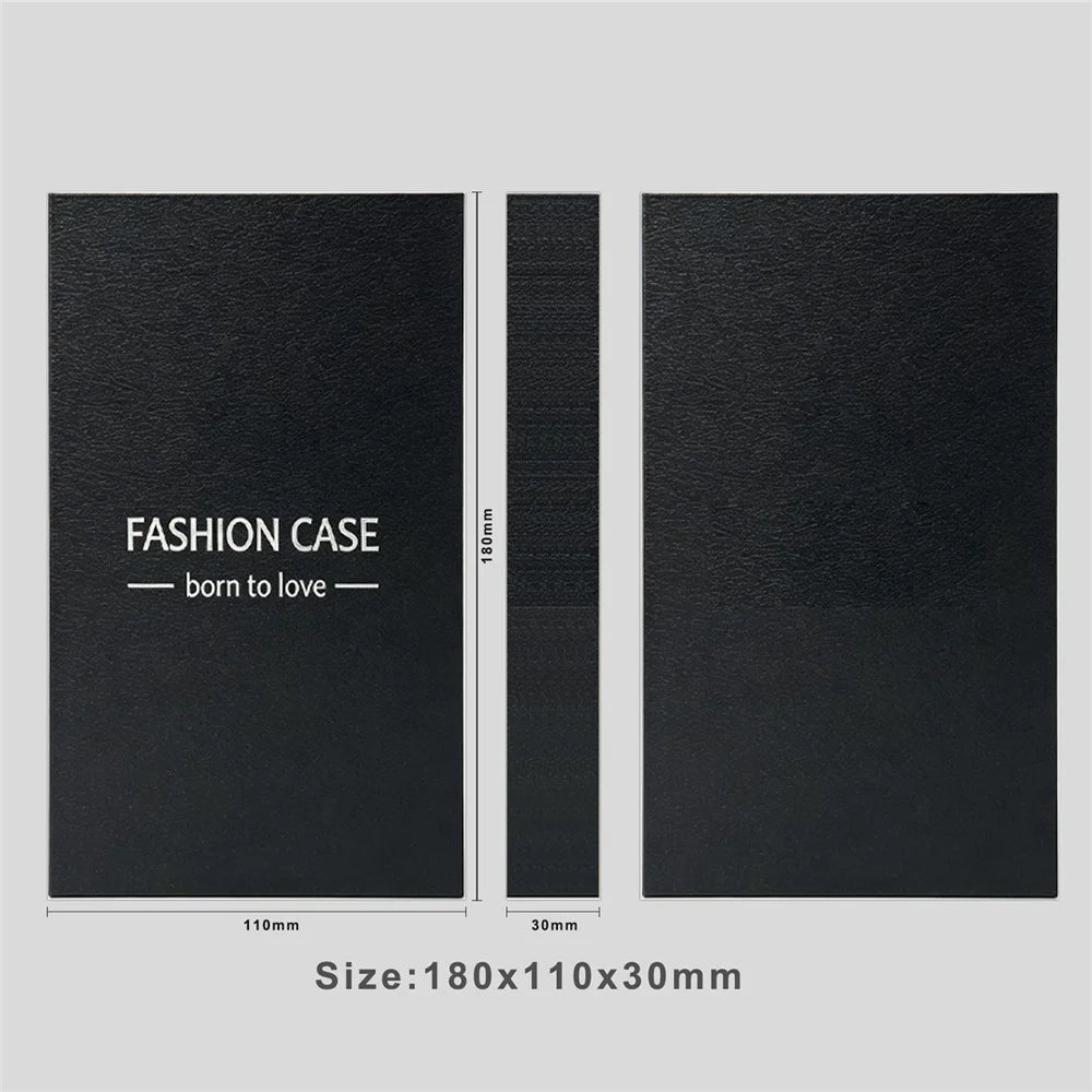 50Pcs 5.8-6.8 inch Phone Case Packaging Box Lychee Texture Foldable Gift Box with Foam Insert - Black - 5