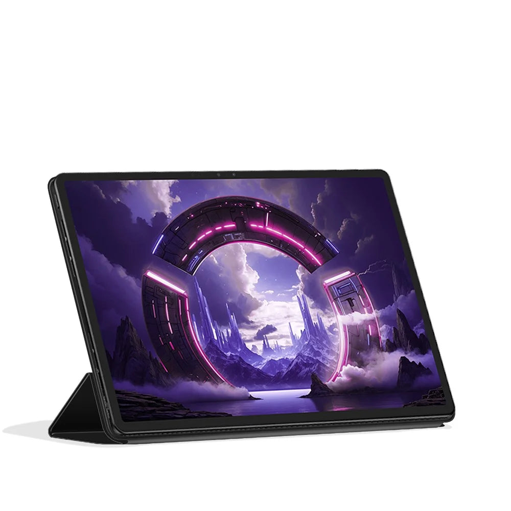 For Lenovo Legion Y900 Leather Case Origami Stand Magnetic Tablet Cover - Black - 3