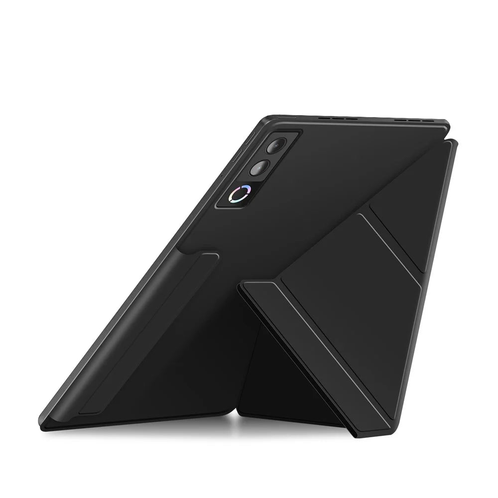 For Lenovo Legion Y900 Leather Case Origami Stand Magnetic Tablet Cover - Black - 4