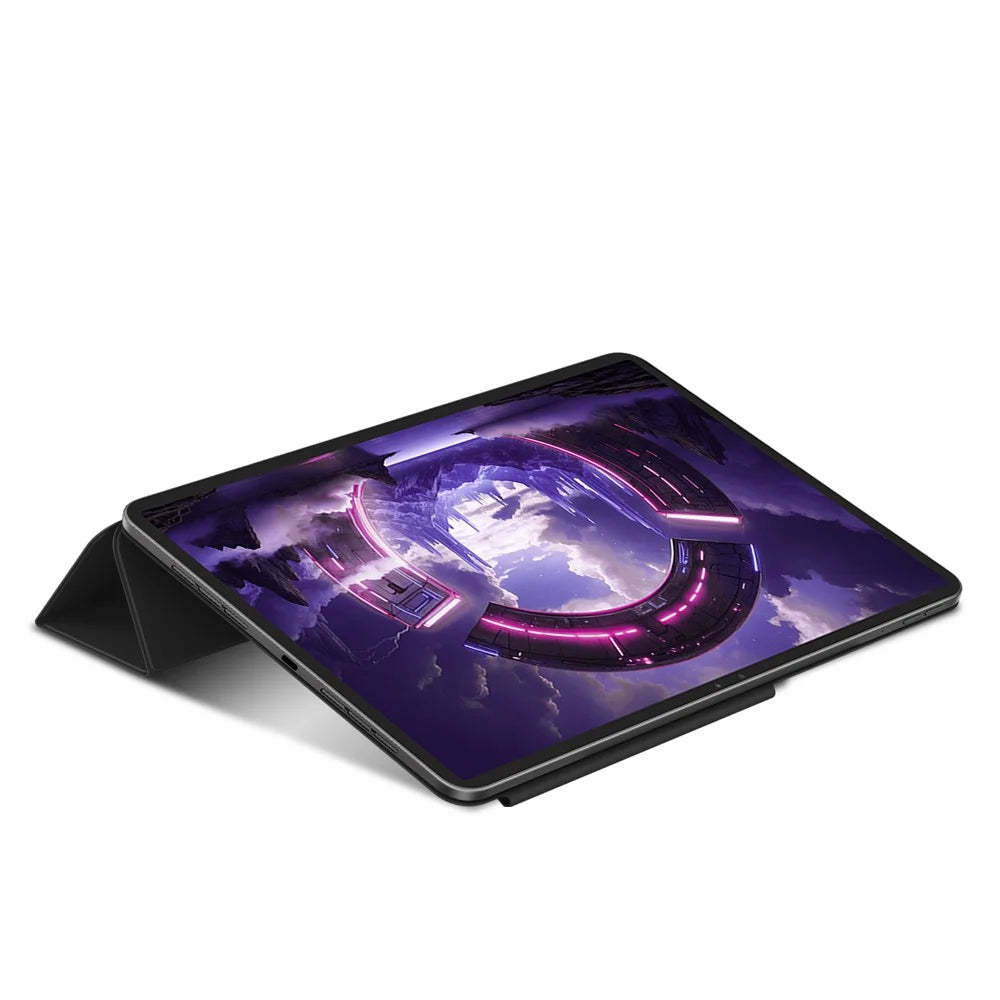 For Lenovo Legion Y900 Leather Case Origami Stand Magnetic Tablet Cover - Black - 7