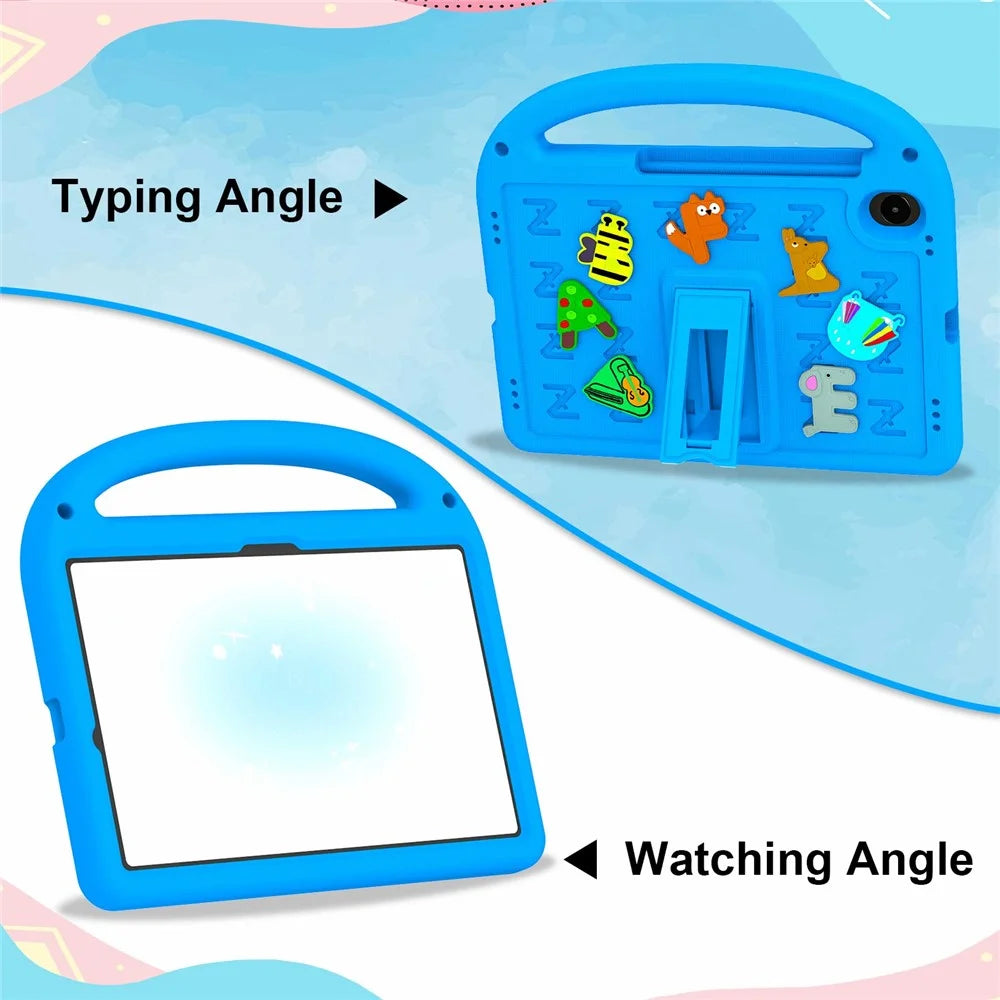Kickstand Case For Samsung Galaxy Tab S11 / Tab S10 FE / Tab S10 Lite EVA + PC Tablet Protection Cover with Shoulder Strap - Blue - 4
