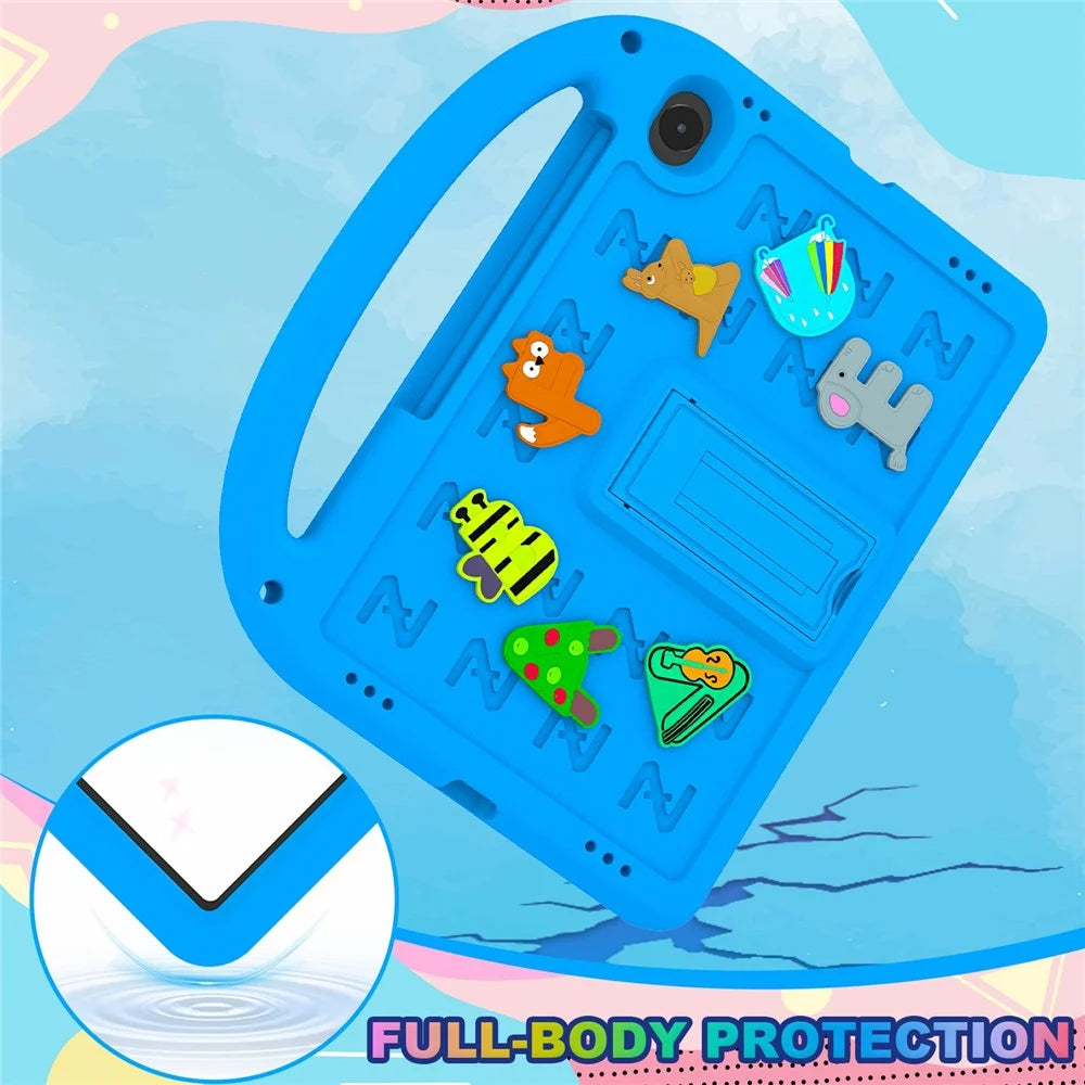 Kickstand Case For Samsung Galaxy Tab S11 / Tab S10 FE / Tab S10 Lite EVA + PC Tablet Protection Cover with Shoulder Strap - Blue - 5
