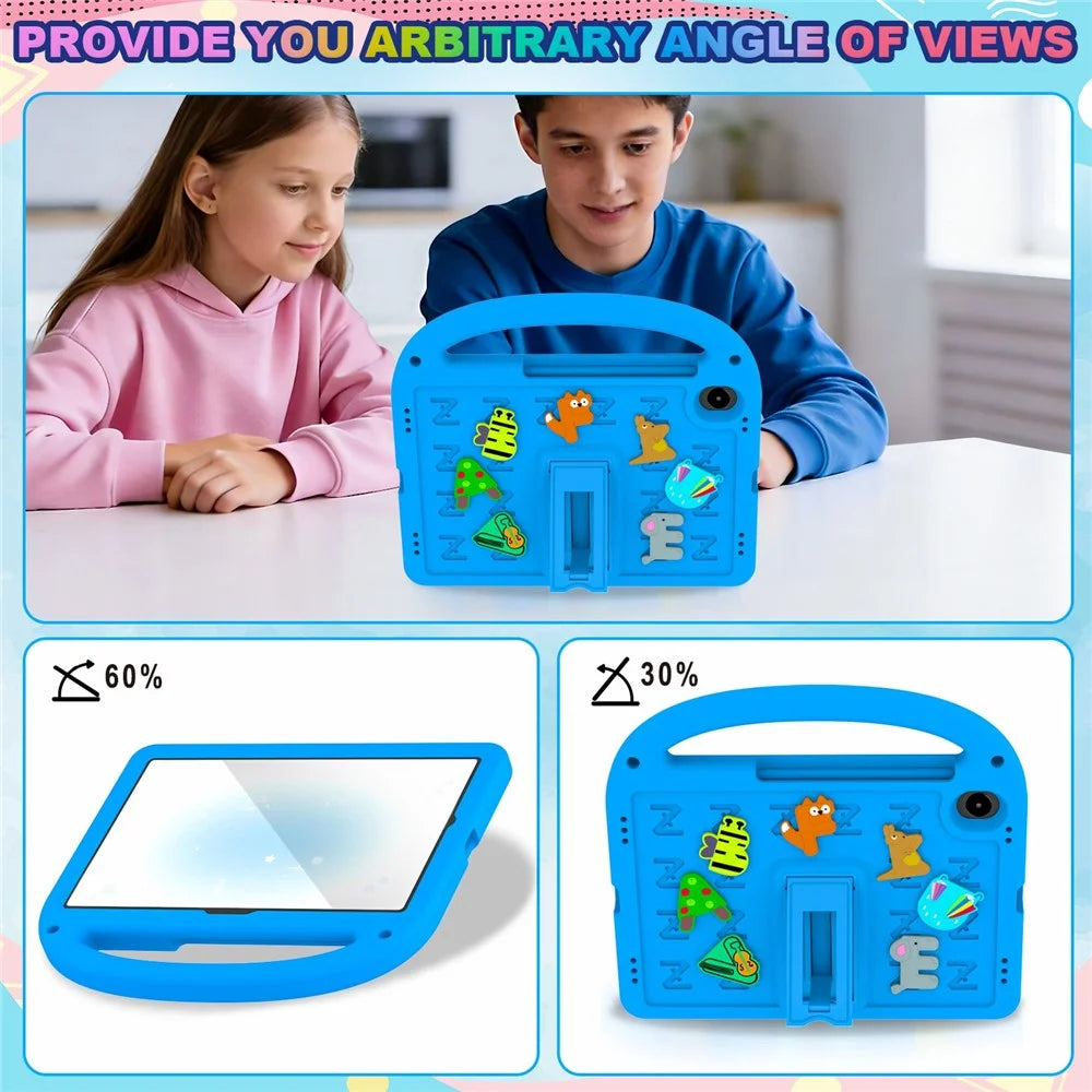 Kickstand Case For Samsung Galaxy Tab S11 / Tab S10 FE / Tab S10 Lite EVA + PC Tablet Protection Cover with Shoulder Strap - Blue - 7