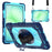 For Samsung Galaxy Tab A11+ / Tab A9+ Case Kickstand PC + Silicone Shockproof Cover with Hand Strap / Shoulder Strap - Navy Blue+Sky Blue - 1