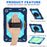 For Samsung Galaxy Tab A11+ / Tab A9+ Case Kickstand PC + Silicone Shockproof Cover with Hand Strap / Shoulder Strap - Navy Blue+Sky Blue - 3