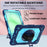 For Samsung Galaxy Tab A11+ / Tab A9+ Case Kickstand PC + Silicone Shockproof Cover with Hand Strap / Shoulder Strap - Navy Blue+Sky Blue - 5
