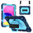 For iPad (2025) / iPad 10.9 (2022) Case Kickstand PC + Silicone Tablet Cover with Shoulder Strap / Pen Holder - Navy Blue+Sky Blue - 1