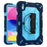 For iPad (2025) / iPad 10.9 (2022) Case Kickstand PC + Silicone Tablet Cover with Shoulder Strap / Pen Holder - Navy Blue+Sky Blue - 2