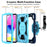 For iPad (2025) / iPad 10.9 (2022) Case Kickstand PC + Silicone Tablet Cover with Shoulder Strap / Pen Holder - Navy Blue+Sky Blue - 4