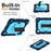 For iPad (2025) / iPad 10.9 (2022) Case Kickstand PC + Silicone Tablet Cover with Shoulder Strap / Pen Holder - Navy Blue+Sky Blue - 7