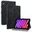 Cute Tiger Pattern Imprinted Anti-Fall Case for iPad mini (2024) / mini (2021) TPU+PU Leather Cover with Stand / Card Slot, Shockproof Tablet Case Support Auto Wake / Sleep - Black - 1
