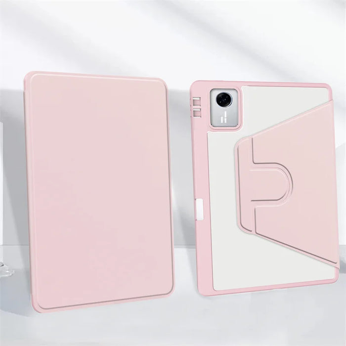 For Lenovo Xiaoxin Pad 11 2025 Case Rotating Stand PU Leather + TPU + Acrylic with Pencil Holder - Pink - 6