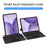 For Oppo Pad 6 Leather Case + Bluetooth-Compatible Keyboard with Backlight Trackpad - Black - 3