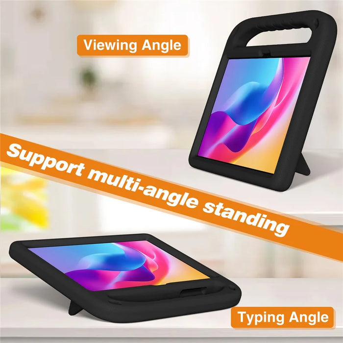 For TCL Tab 10L Gen 4 Case Hand Grip Kickstand Tablet EVA Cover - Black - 4