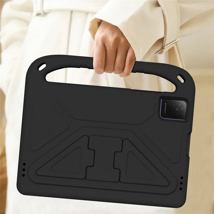 For TCL Tab 10L Gen 4 Case Hand Grip Kickstand Tablet EVA Cover - Black - 7
