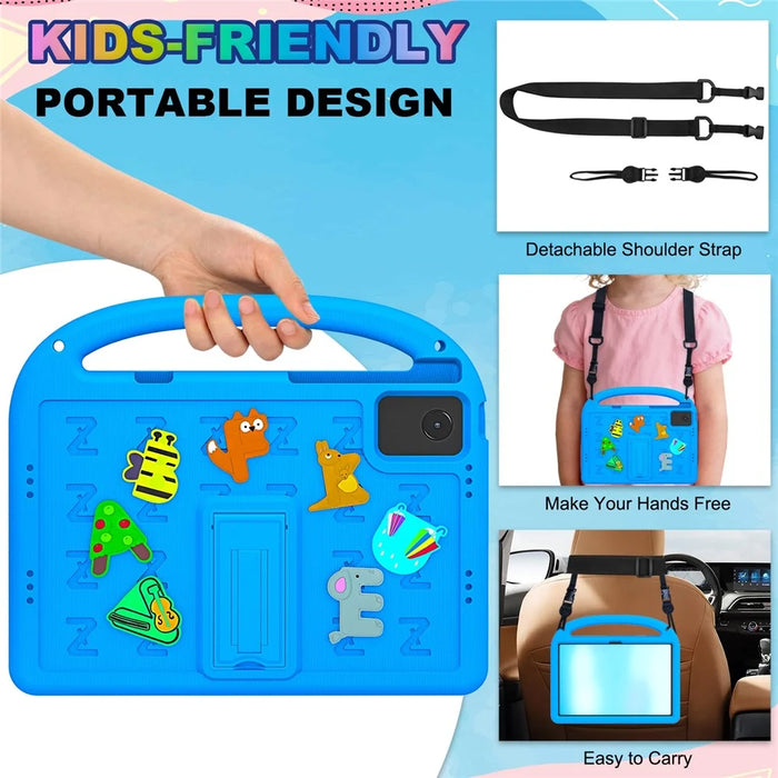 For Lenovo Idea Tab Plus EVA + PC Tablet Protection Cover with Shoulder Strap - Blue - 6