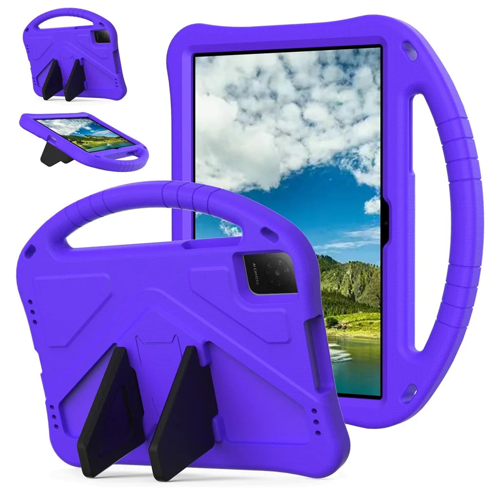 For TCL Tab 10L Gen 4  /  10L Gen3  /  10L Gen2 Case EVA Tablet Cover with Handle Kickstand Children Friendly - Purple - 1