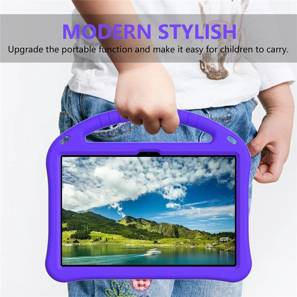 For TCL Tab 10L Gen 4  /  10L Gen3  /  10L Gen2 Case EVA Tablet Cover with Handle Kickstand Children Friendly - Purple - 6