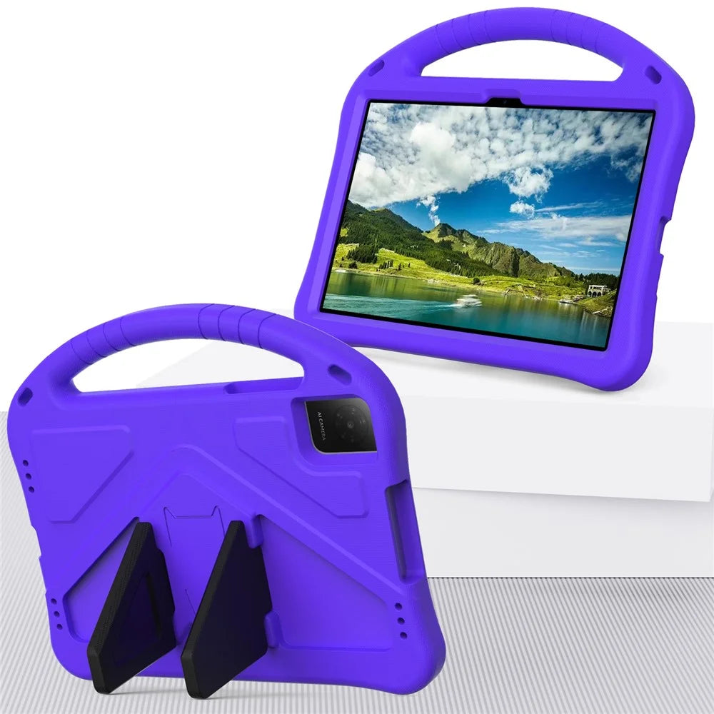 For TCL Tab 10L Gen 4  /  10L Gen3  /  10L Gen2 Case EVA Tablet Cover with Handle Kickstand Children Friendly - Purple - 7