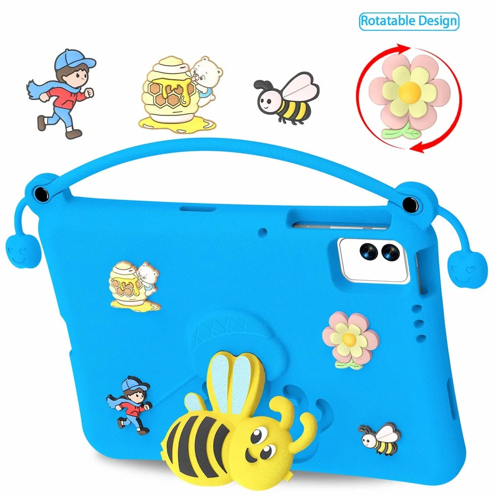 EVA Case For Honor Pad X9  /  X8a  /  X8b  /  Infinix XPAD 30E  /  TECNO Megapad 11 Bee Style Kickstand Tablet Cover with Carry Handle - Blue - 2