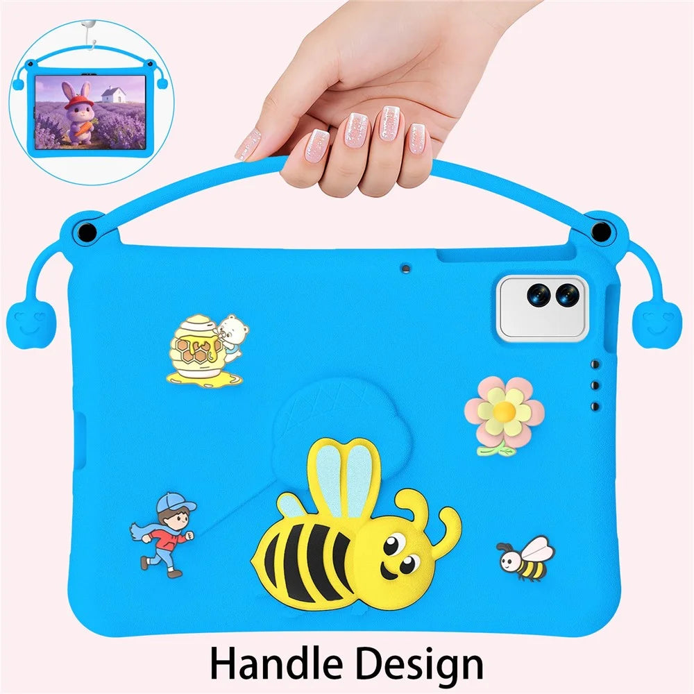 EVA Case For Honor Pad X9  /  X8a  /  X8b  /  Infinix XPAD 30E  /  TECNO Megapad 11 Bee Style Kickstand Tablet Cover with Carry Handle - Blue - 6