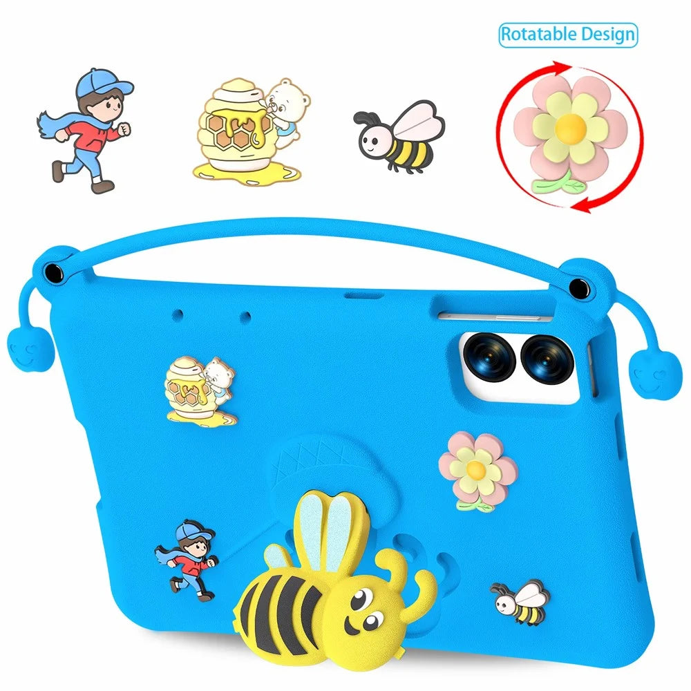 EVA Case For Xiaomi Redmi Pad Pro / Pad Pro 5G / Pad 2 Pro / Poco Pad M1 / Lenovo Idea Tab Plus / Honor Pad 10 , Bee Style Kickstand Tablet Cover with Carry Handle - Blue - 2