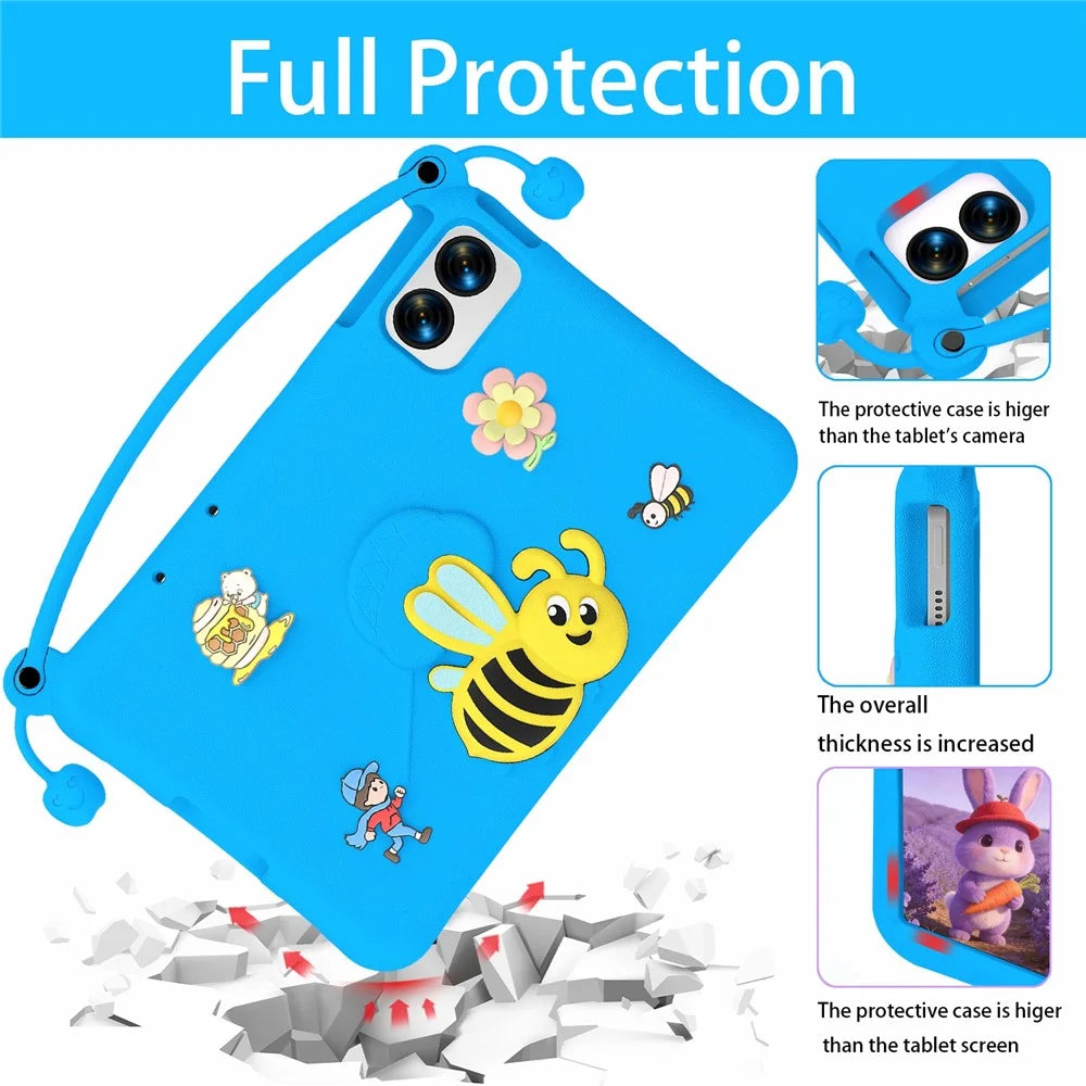 EVA Case For Xiaomi Redmi Pad Pro / Pad Pro 5G / Pad 2 Pro / Poco Pad M1 / Lenovo Idea Tab Plus / Honor Pad 10 , Bee Style Kickstand Tablet Cover with Carry Handle - Blue - 3