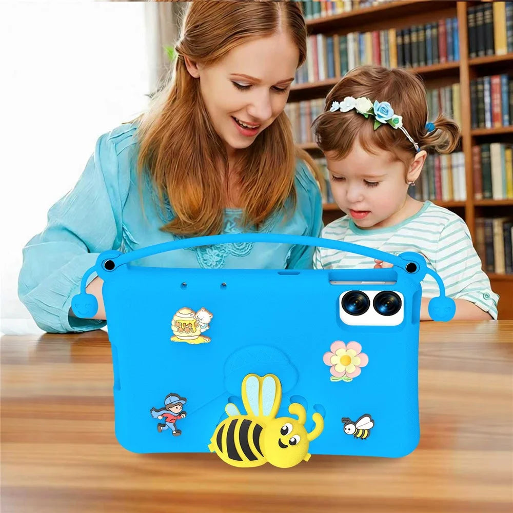 EVA Case For Xiaomi Redmi Pad Pro / Pad Pro 5G / Pad 2 Pro / Poco Pad M1 / Lenovo Idea Tab Plus / Honor Pad 10 , Bee Style Kickstand Tablet Cover with Carry Handle - Blue - 7