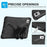 For T-Mobile REVVL Tab 2 (2025) / TCL Tab 10L LTE Gen3 Case Butterfly Kickstand EVA Tablet Cover with Shoulder Strap - Black - 5