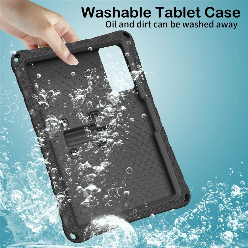 For Lenovo Yoga Tab 11.1 / TECNO Megapad SE Case Butterfly Kickstand EVA Tablet Cover with Shoulder Strap - Black - 3